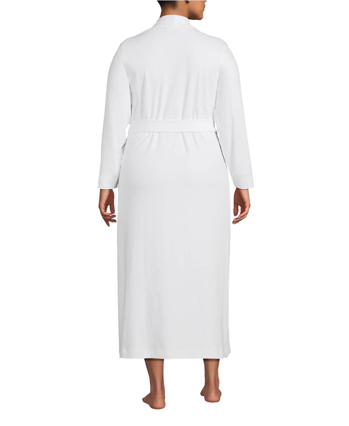 Lands' End Plus Size Cotton Long Sleeve Midcalf Robe