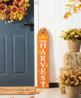 35.5"H Fall and Halloween Wooden Reversible Tag Porch Sign