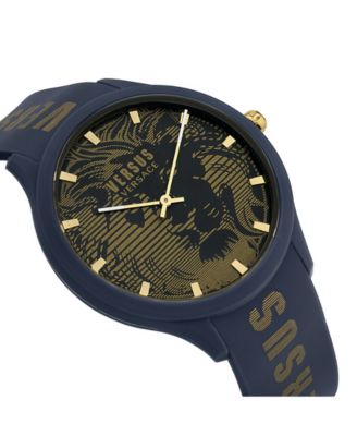 Men's Domus Quartz Blue Silicone Strap 44mm