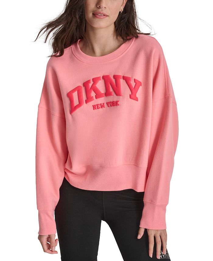 DKNY Varsity-Logo Intarsia Sweater in White