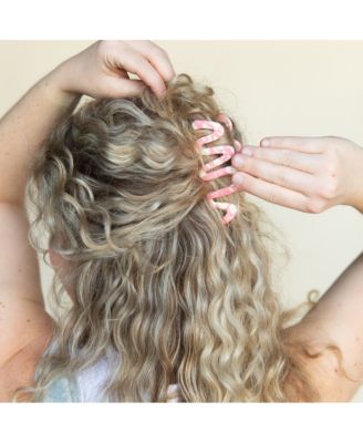 Large Wavy Claw Clip - Pink Squiggles