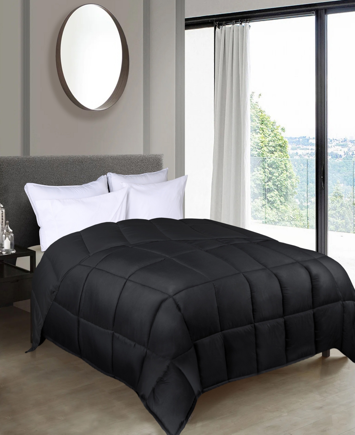 Superior All Season Reversible Comforter, California King In Black