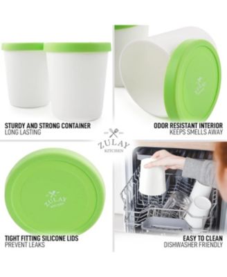 Ice Cream Containers For Homemade Ice Cream - Reusable Ice Cream Pint Container with Lids (2 Pack)
