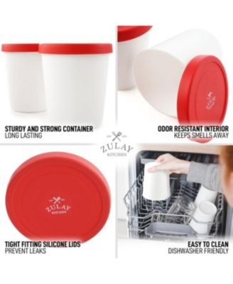 Ice Cream Containers For Homemade Ice Cream - Reusable Ice Cream Pint Container with Lids (2 Pack)