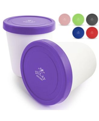 Ice Cream Containers For Homemade Ice Cream - Reusable Ice Cream Pint Container with Lids (2 Pack)