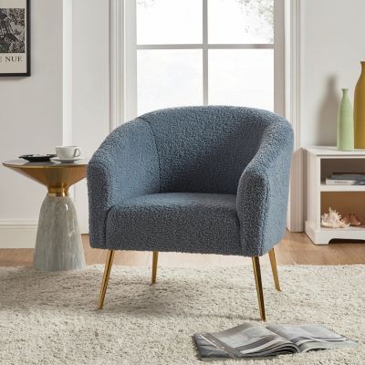 Connor Contemporary Polyester Accent Chair with Metal Legs
