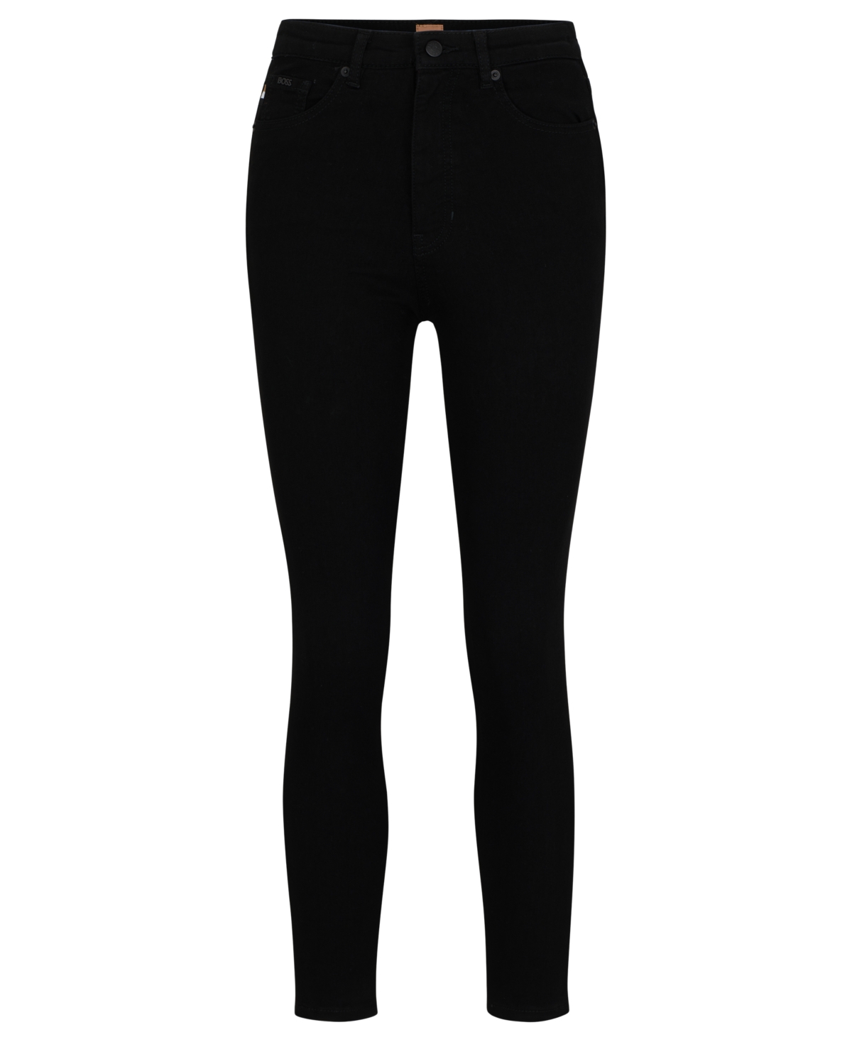 Shop Hugo Boss Boss By  Women's High-waisted Cropped Jeans In Black