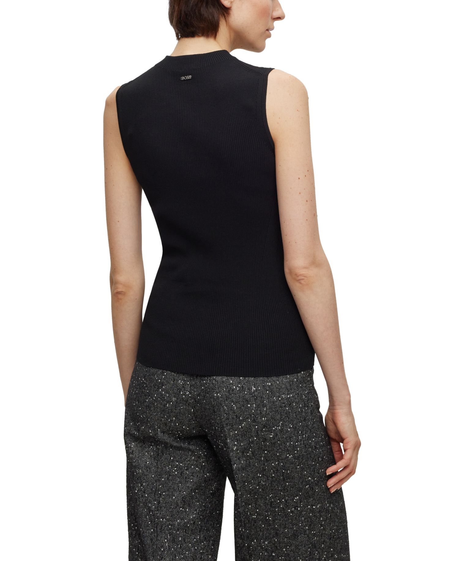 BOSS by Women's Sleeveless Mock-Neck Top