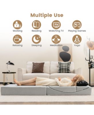 4-in-1 Convertible Folding Sofa Bed with High-Density Foam