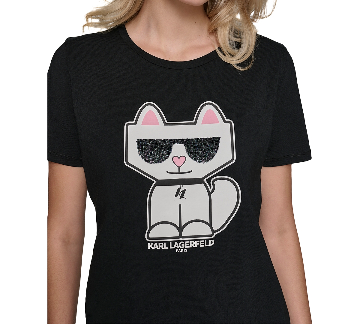 Karl Lagerfeld Paris Women's Choupette Shine T-Shirt