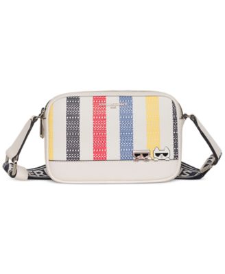 KARL LAGERFELD PARIS - Maybelle Monogram Striped Small Camera Crossbody