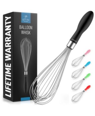 Heavy Duty and Durable Wire 12 Inch Whisk with Non-Slip Silicone Handle for Blending, Whipping & Beating