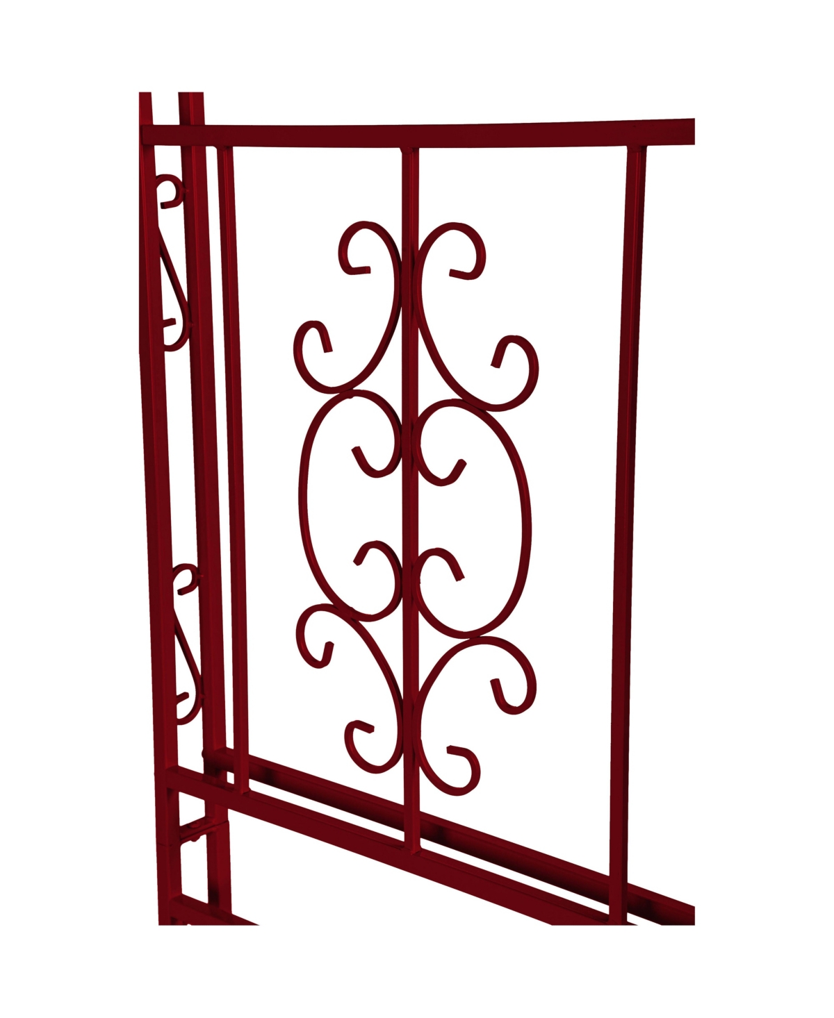 Evergreen Montebello Iron Garden Arbor, Americana Red- 53 Fade and Weather Resistant Outdoor Decor