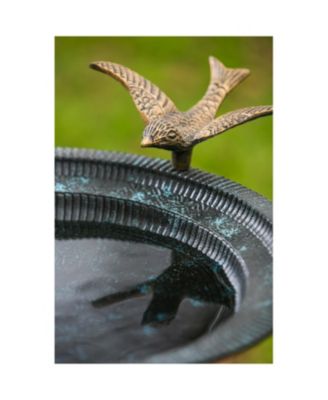 Garden Cast Metal Bird Bath on Pedestal 20 x 19 x 15 Inches