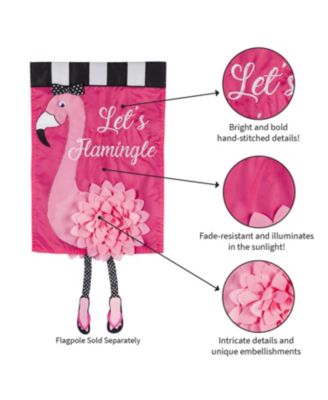 Flag Let's Flamingle Garden Applique Flag