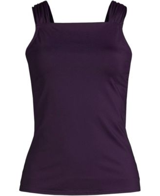 Women's Cap Sleeve High Neck Tankini Swimsuit Top