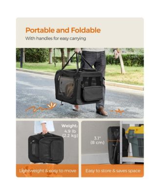 Travel Pet Carrier with Collapsible Design for Compact Storage and Transport