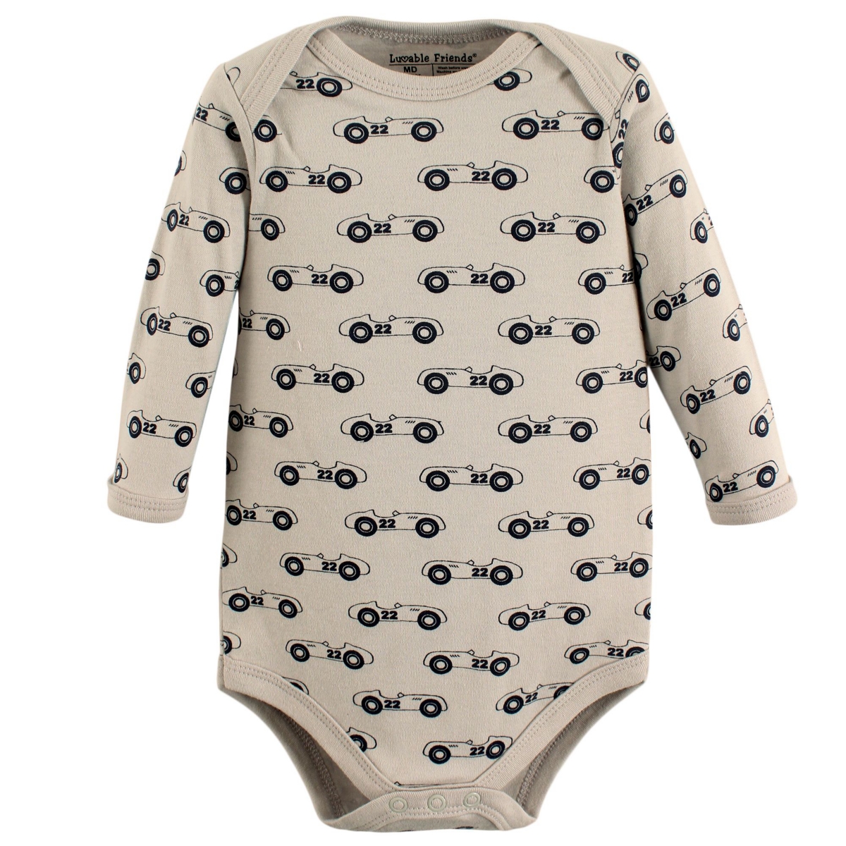 Luvable Friends Baby Boys Baby Cotton Long-Sleeve Bodysuits 5pk,- Speedy
