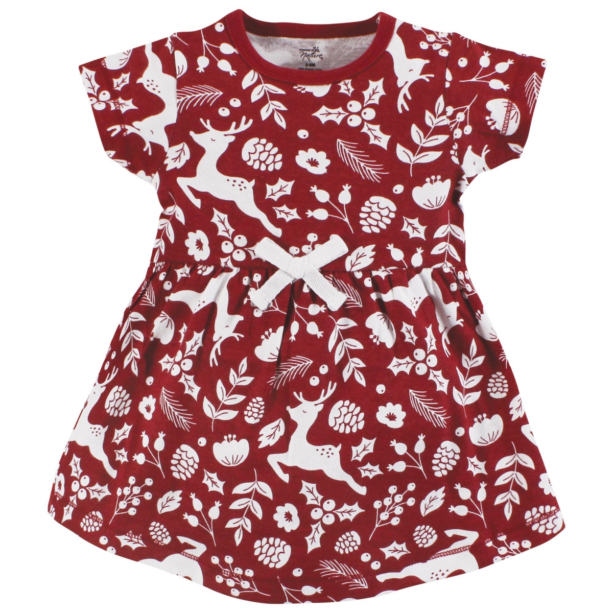 Touched by Nature Baby Girls Organic Cotton Dress and Cardigan,- Red winter folk