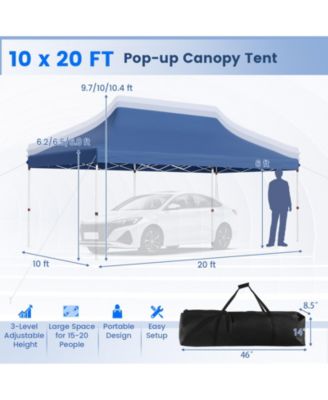 10 x 20 FT Pop-up Canopy UPF50+ Sun Protection Tent with Carrying Bag