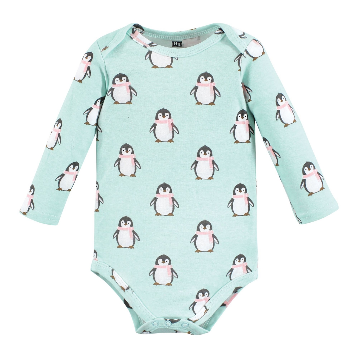 Hudson Baby Baby Girls Cotton Long-Sleeve Bodysuits Penguin, 5-Pack