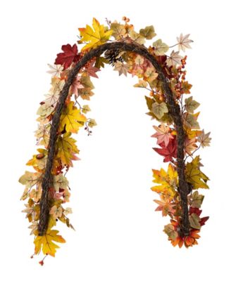 6ft Fall Sunflower, Maple Leaf and Berry Garland