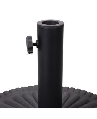 Keegan 19.25" Diameter Universal Sunburst Pattern Cement Patio Umbrella Base With Weatherproof Plastic Polymer Coating