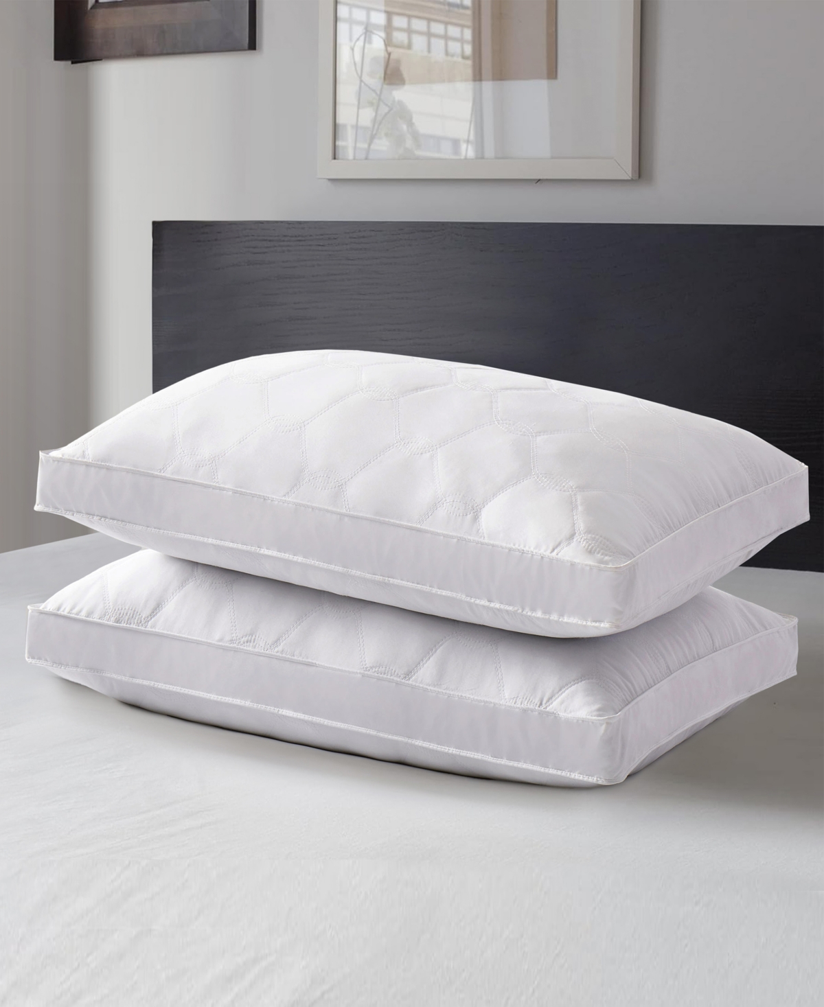 Shop Unikome 2 Pack Medium Density Goose Feather Gusset Pillows, King In White