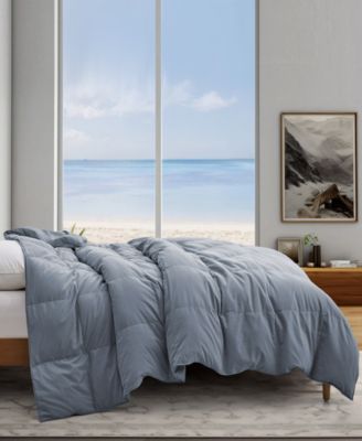 Lightweight White Goose Down Feather Fiber Comforter, Twin