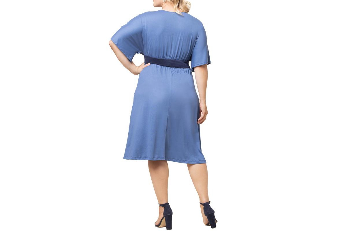 Kiyonna Plus Size Paige Color Block Midi Dress