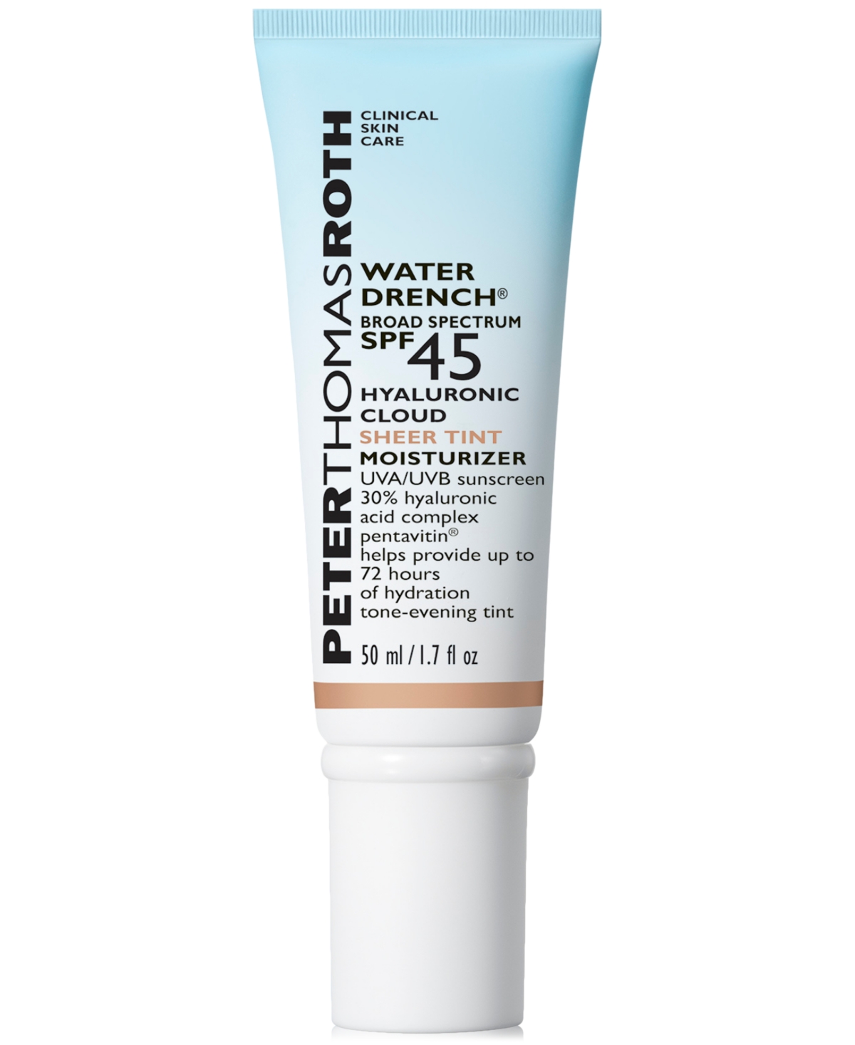Peter Thomas Roth Water Drench Broad Spectrum Spf 45 Hyaluronic Cloud Sheer Tint Moisturizer, 1.7 Oz. In White