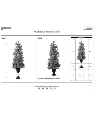 48"H Fall Lighted Maple Leaf and Sunflower Urn Porch Tree with Timer