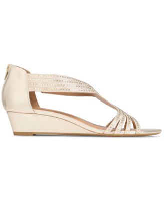 Women's Ginifur Embellished Strappy Wedge Sandals, Created for Macy's