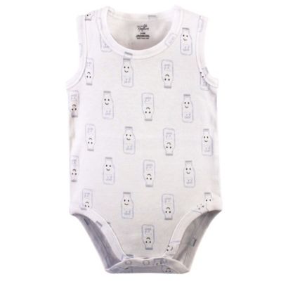 Baby Boys Five-Piece Natural Cotton Sleeveless Onesies