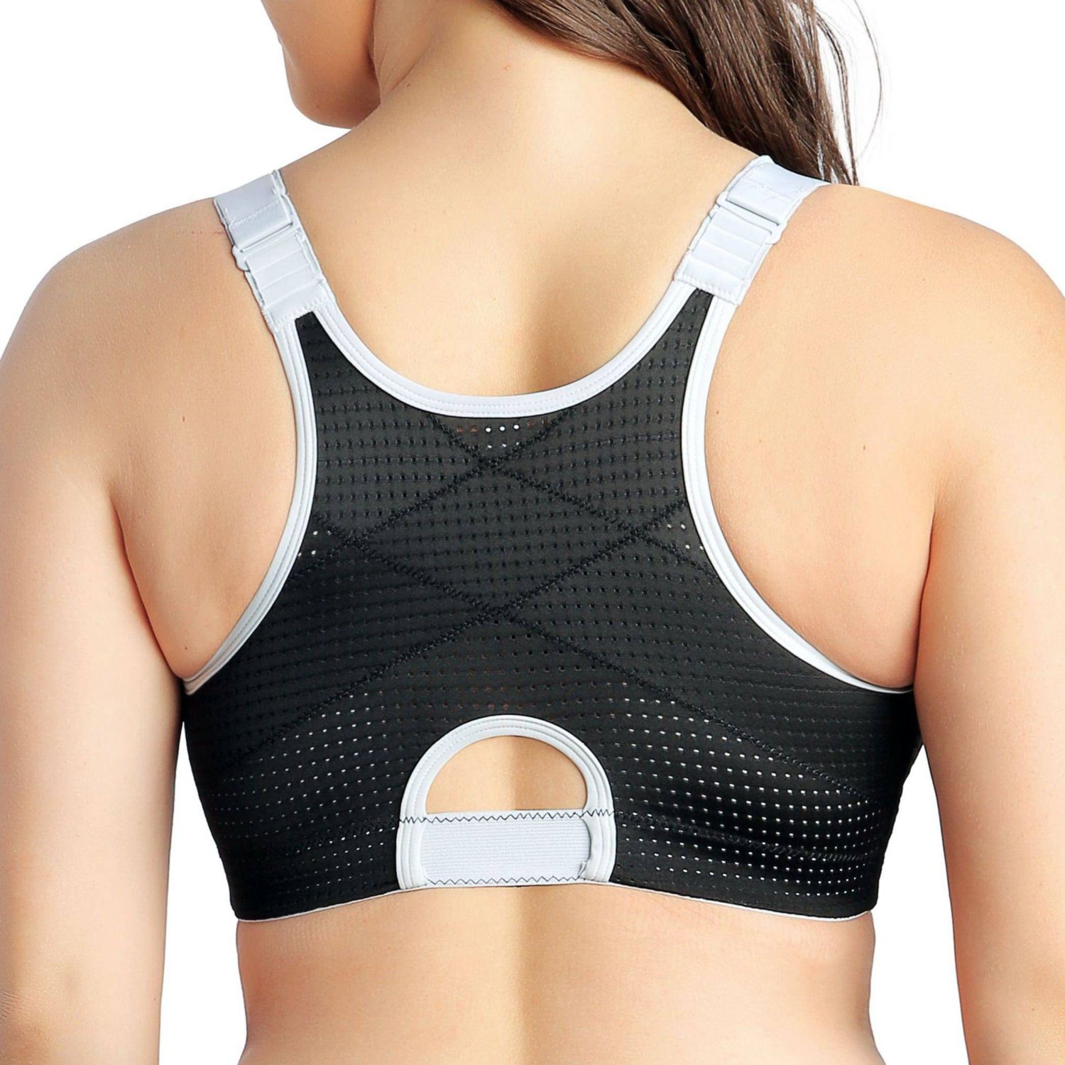 Plus Size Wave Wire-free Zip Front Sports Bra