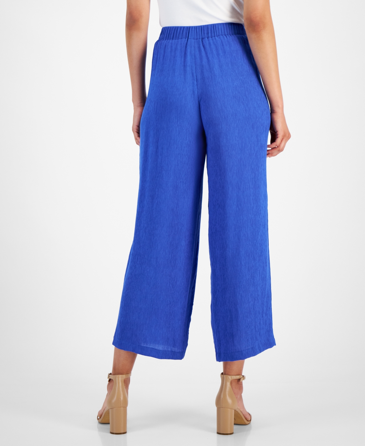 Jm Collection Women's High Rise Solid Plisse Pants, Created for Macy's