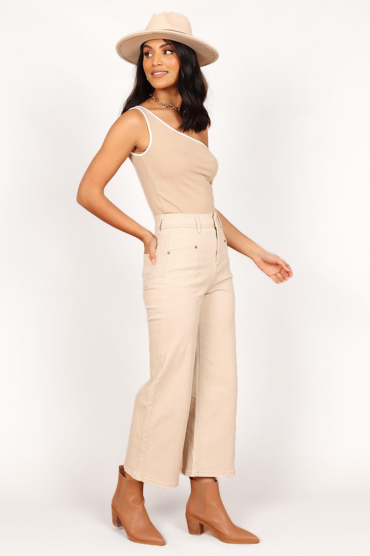 Georgette High Waisted Straight Leg Pants