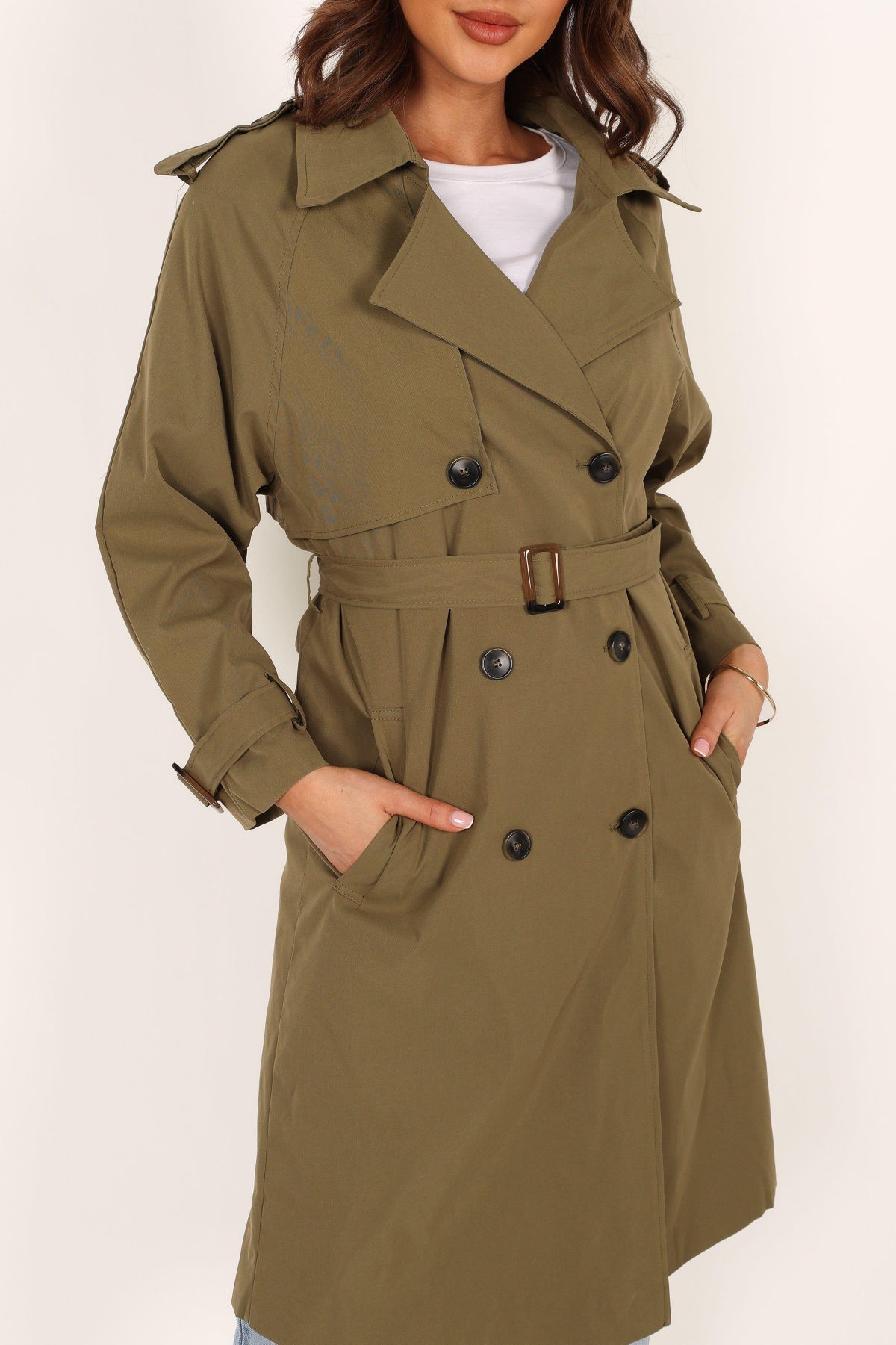 Petal and Pup Womens Trina Button Front Trench Coat