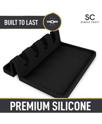 Silicone Utensil Rest with Drip Pad for Multiple Utensils