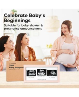 Trio Baby Sonogram Picture Frame, Baby Ultrasound Picture Frames for Baby Nursery, Mom to Be Gifts