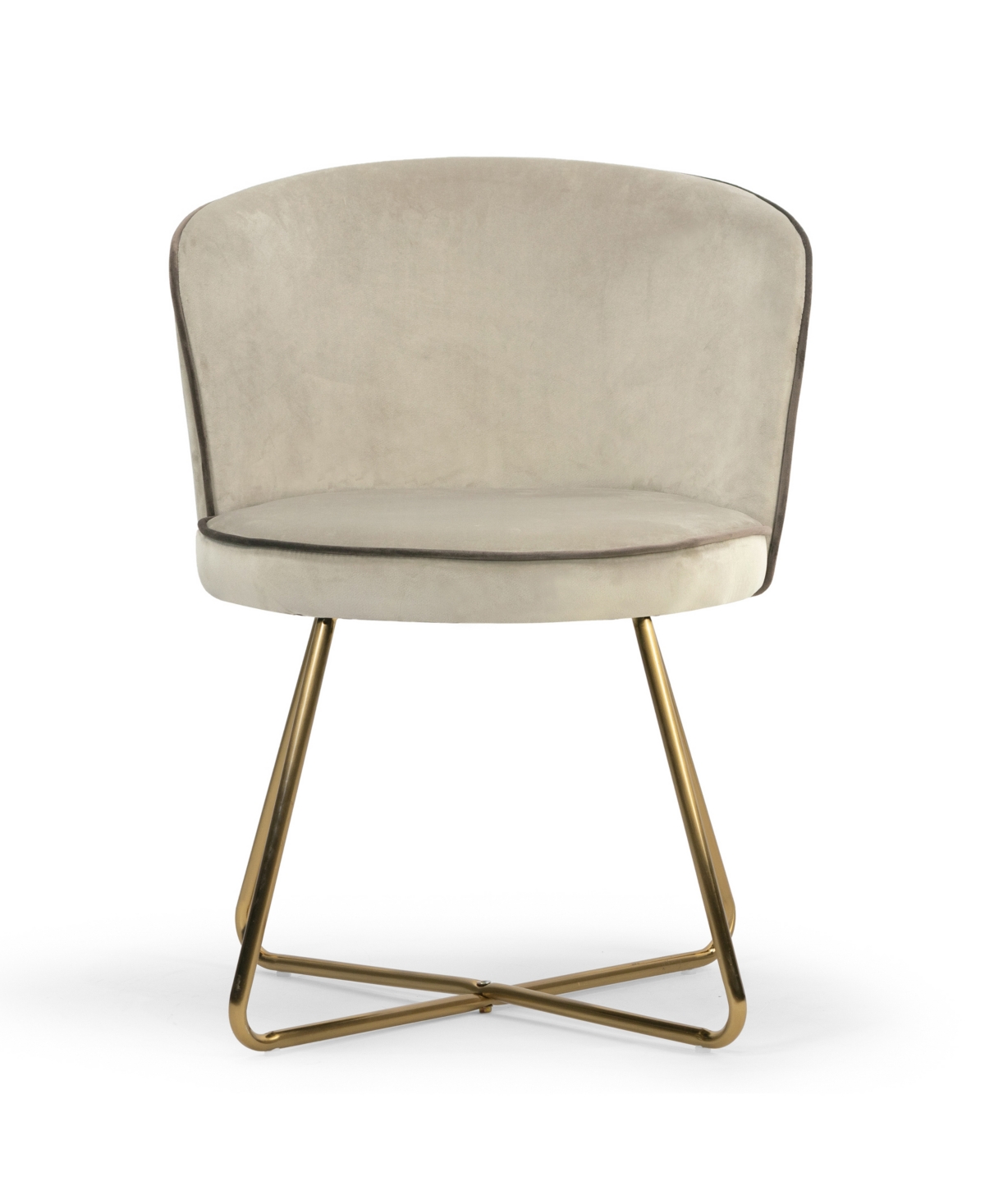 Shop Glamour Home 28.5" Anila Velvet, Metal Dining Chair, Set Of 2 In Cream