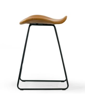 24" Aoi Polyester, Metal Counter Height Stool, Set of 2