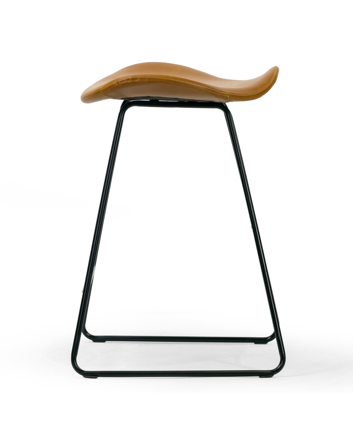 Glamour Home 24" Aoi Polyester, Metal Counter Height Stool, Set Of 2 In Brown