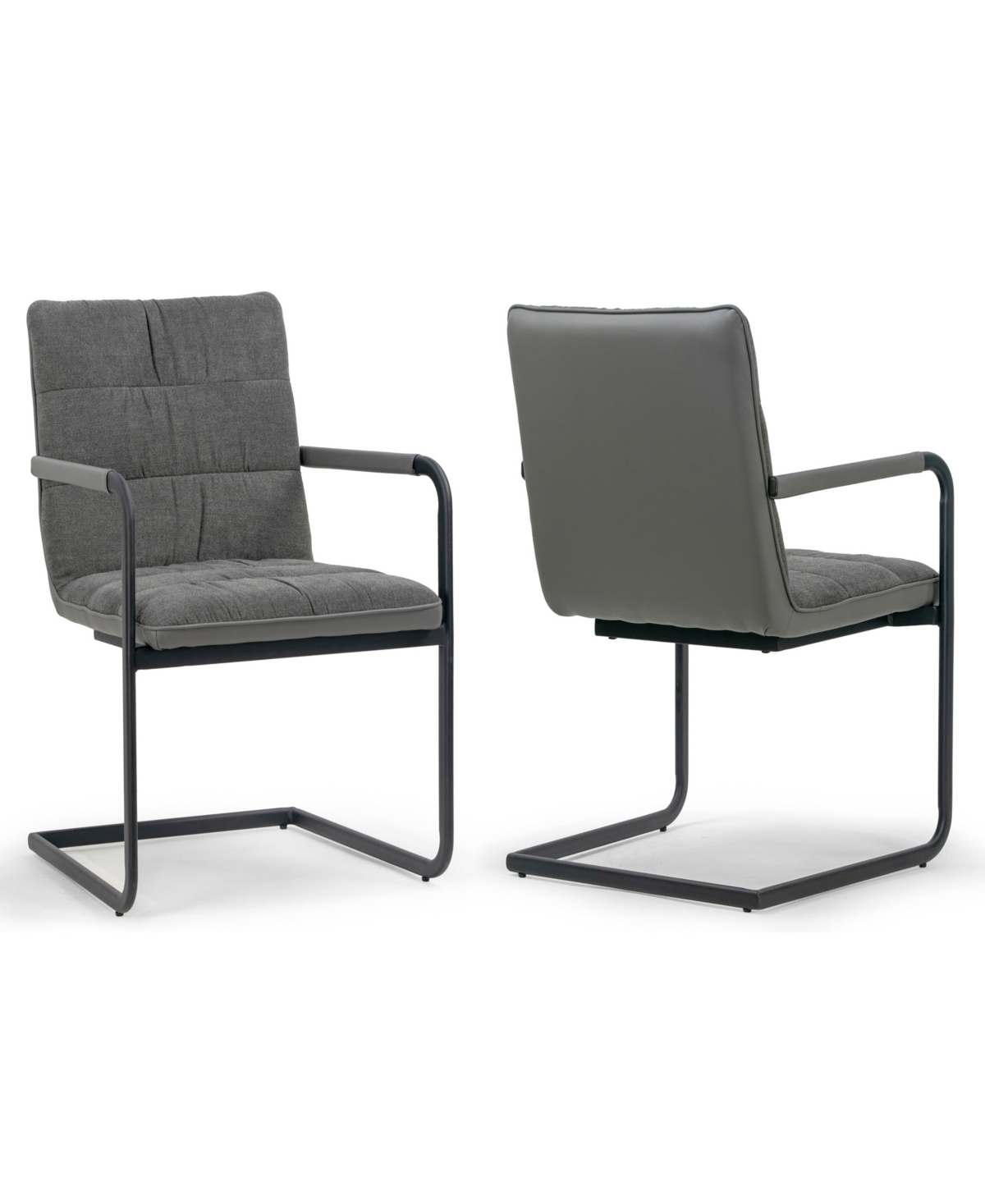 Shop Glamour Home 34.75" Araya Fabric, Metal Dining Chair, Set Of 2 In Grey