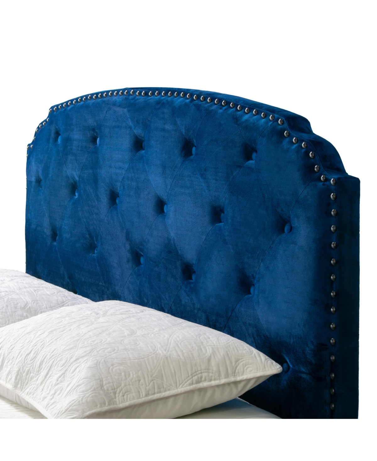Glamour Home 51.75" Arin Fabric, Rubberwood Queen Bed In Navy
