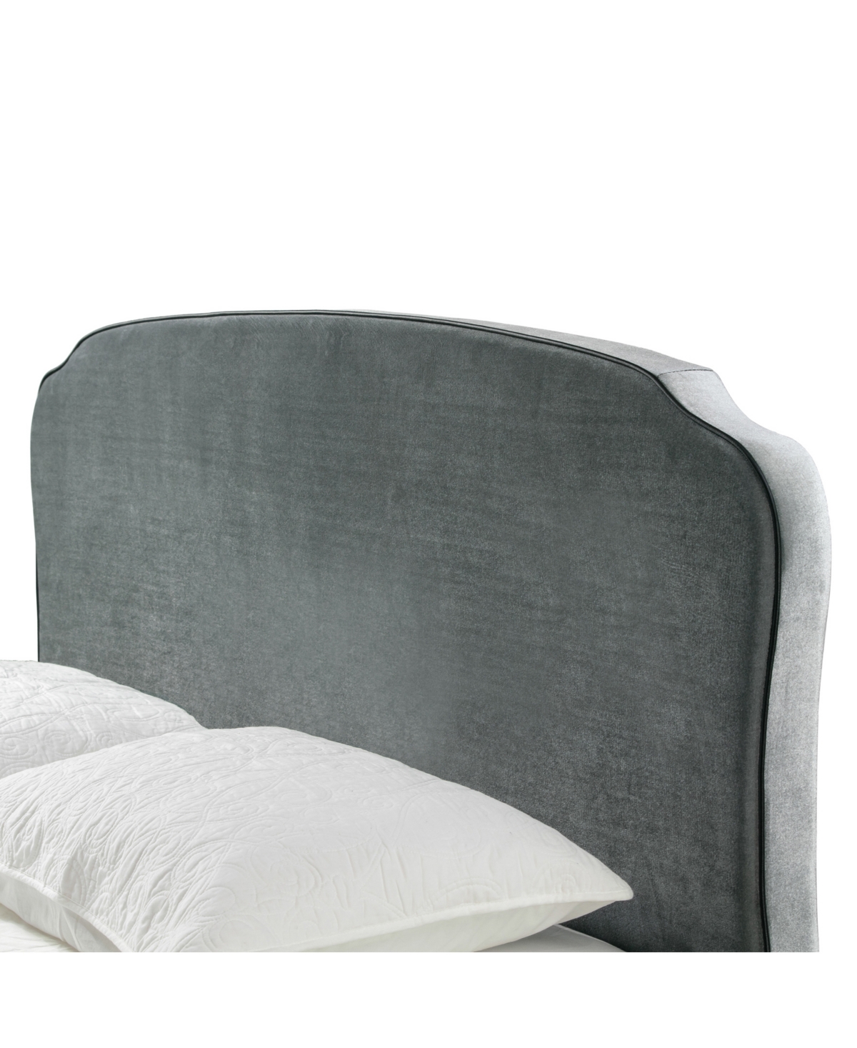 Glamour Home 48.75" Aric Fabric, Rubberwood Queen Bed In Grey