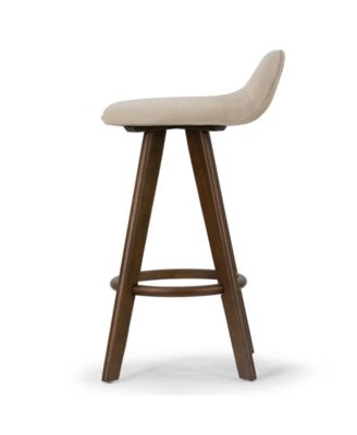 25.98" Asta Rubberwood, Fabric Counter Height Stool, Set of 2
