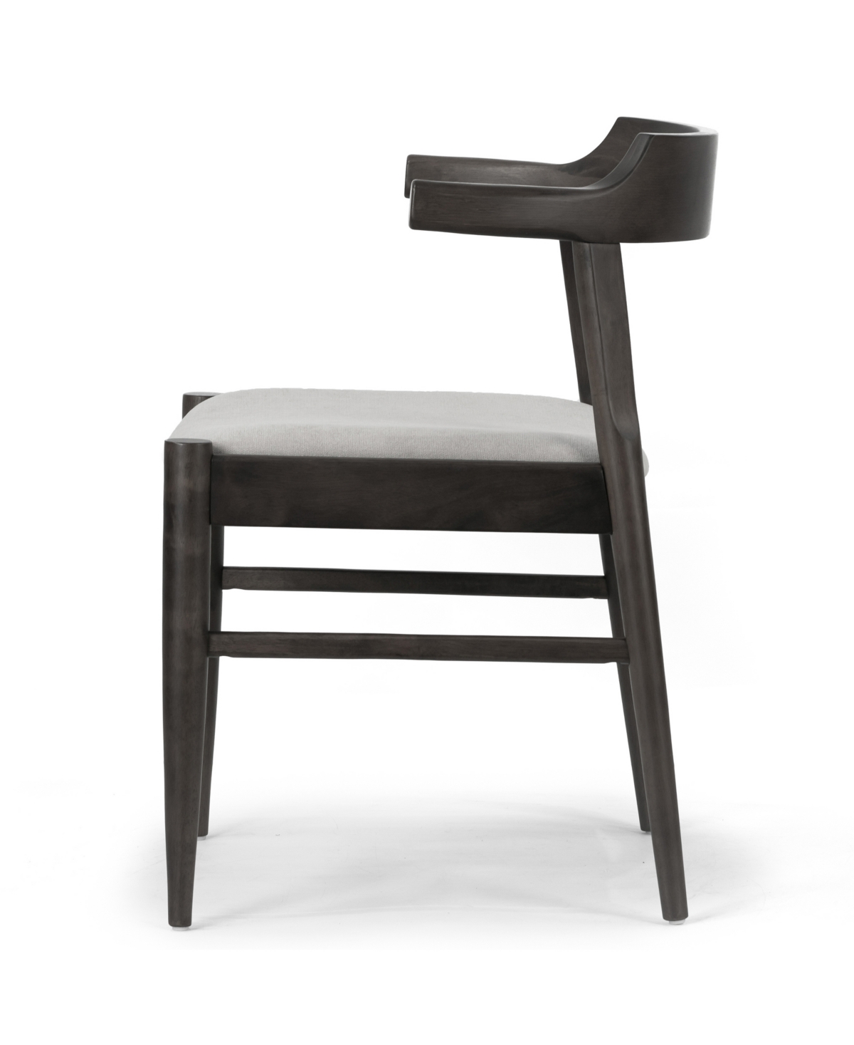 Glamour Home 28.35" Atlas Rubberwood, Fabric Dining Chair, Set Of 2 In Grey