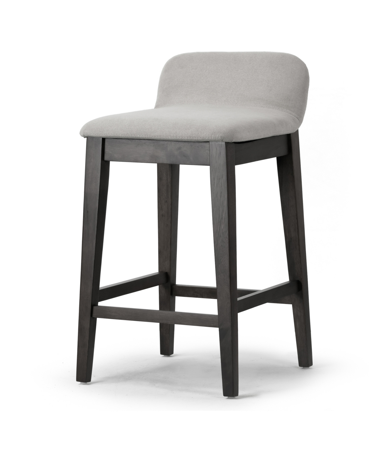 Glamour Home 28.9" Atia Rubberwood, Fabric Counter Height Stool, Set Of 2 In Grey
