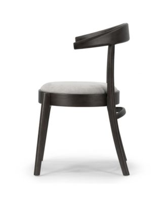 29.92" Audra Rubberwood, Fabric Dining Chair, Set of 2